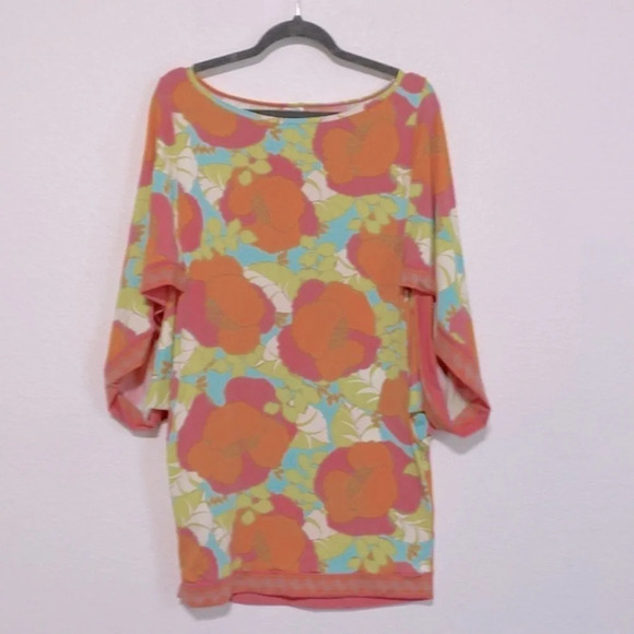 TRINA TURK Playa De Flor Tunic Cover-up Size Large - Picture 2 of 8